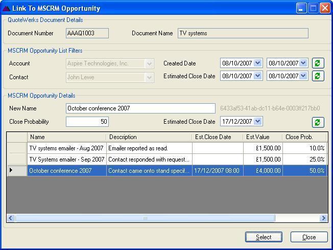 ConnectIT-MSCRM screen