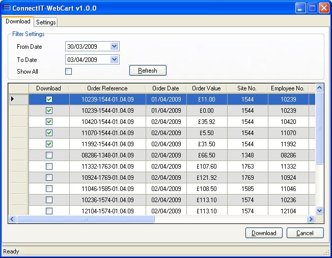 ConnectIT-WebCart Enquiry / Order Transfer utility