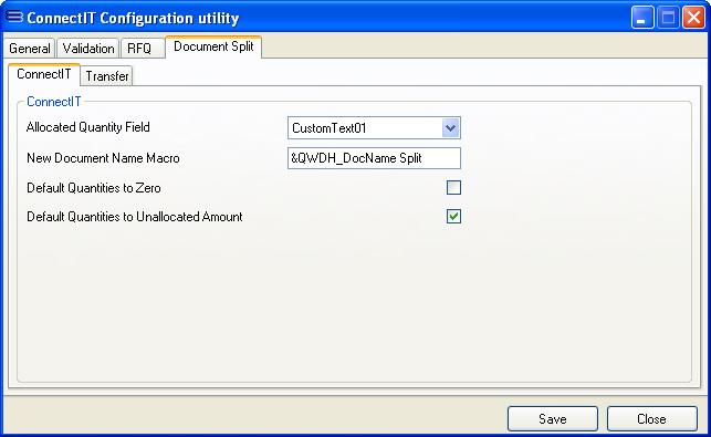 ConnectIT-Workflow Document Split Main settings